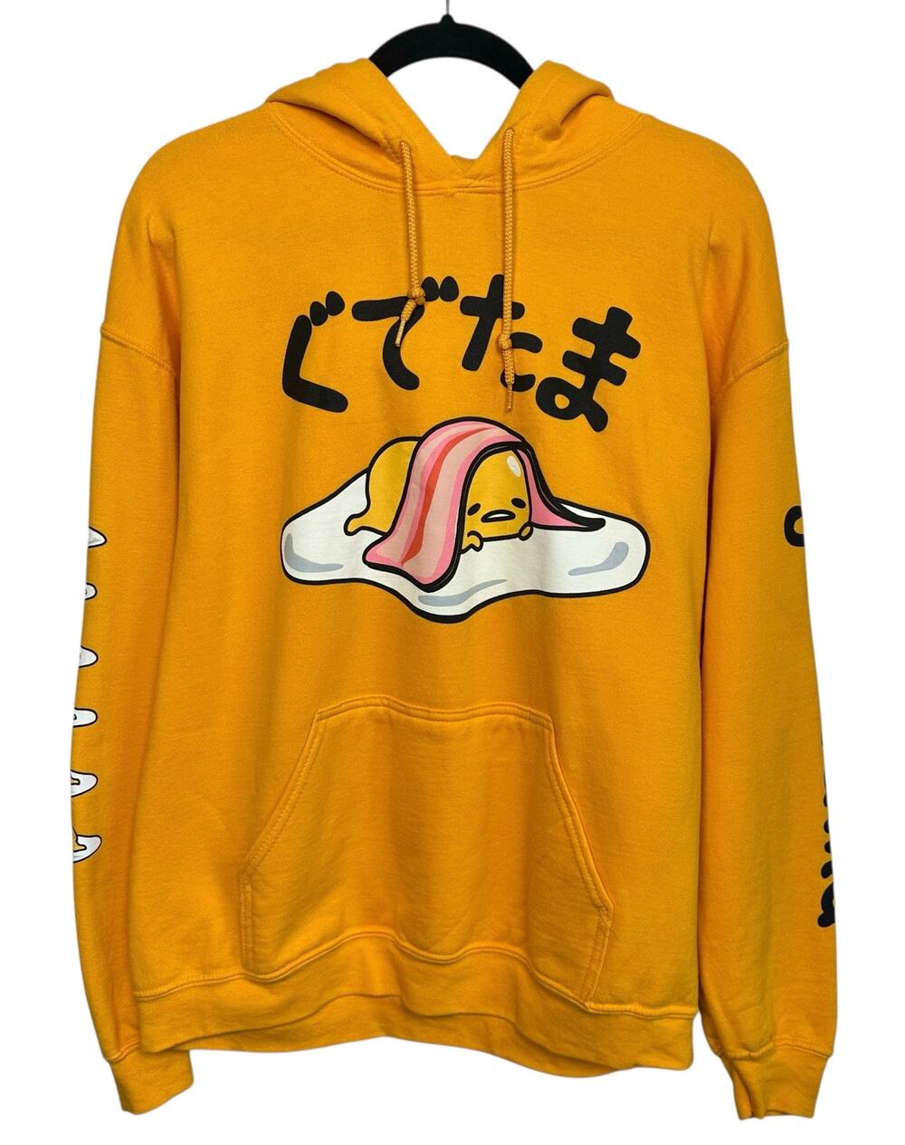 Gudetama Sanrio The Lazy Egg Foodie Cozy  Yellow Hoodie Sweatshirt Size L